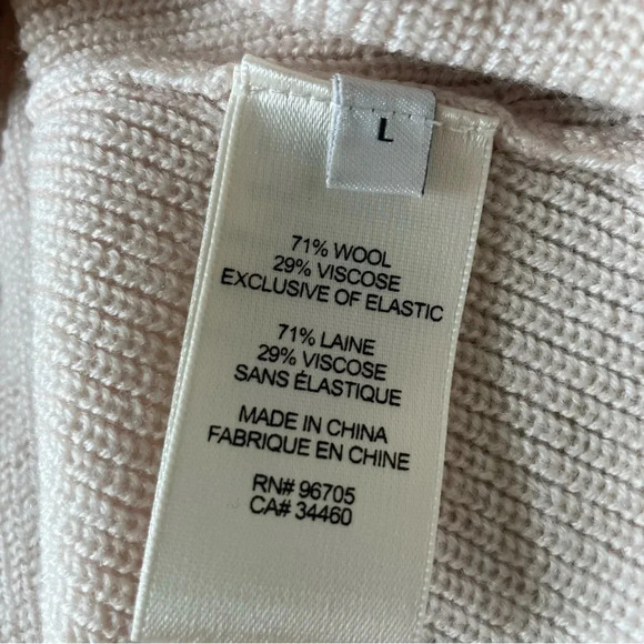 EUC Rebecca Taylor Crochet Stitch Wool Blend Sweater Long Sleeve Nude Pink Large - Picture 11 of 11